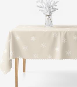 Goldea față de masă de crăciun impermeabilă - fulgi de zăpadă pe latte 80 x 80 cm