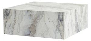 Masuta cafea PRIZMA, alb cu efect de marmura, 90x90x35 cm