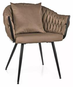 Scaun NUVO, bej inchis - Bluvel 40, stofa catifelata/metal, 62x47x86 cm