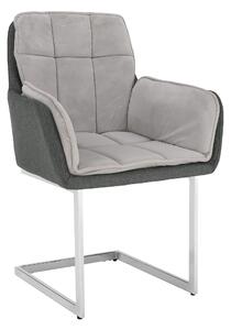 KONDELA Scaun bucătărie, catifea Velvet gri/material textil, CHIMENA