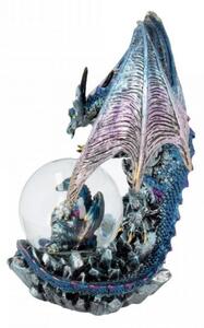 Statueta dragon cu glob Oracolul Azuriu 19 cm