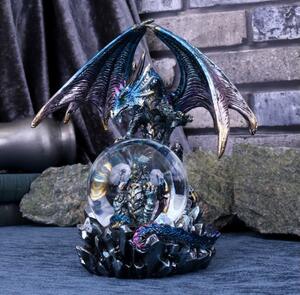 Statueta dragon cu glob Oracolul Azuriu 19 cm