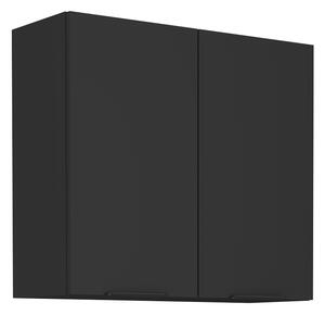 KONDELA Dulap de sus, negru, SIBER 80 G-72 2F