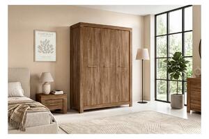 Set dormitor GENT si pat COSALA III 140x200, stejar/bej, dulap cu 3 us