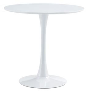 KONDELA Masă dining, rundă, alb mat, diametru 80 cm, REVENTON NEW