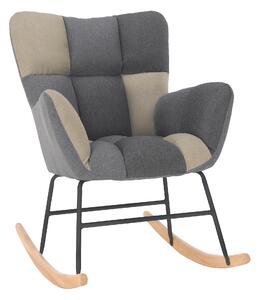 KONDELA Scaun balansoar design, patchwork/gri/bej, KEMARO