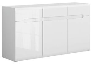 Comoda AZTECA TRIO, alb, 150x41x84 cm