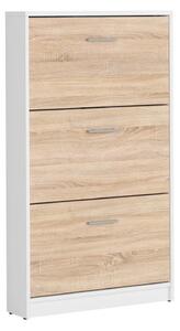 Pantofar NEPO PLUS, stejar sonoma/alb, PAL laminat, 70x18x121 cm
