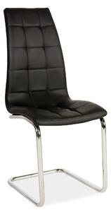 Scaun H103, negru/crom, piele ecologica/metal, 42X43X102 cm