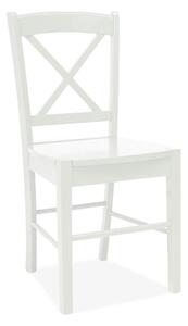 Scaun alb lemn masiv CD-56, 40x36x85 cm