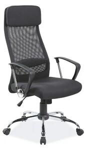 Scaun de birou Q-345, negru, stofa mesh/metal/plastic, 62x49x118/128 c
