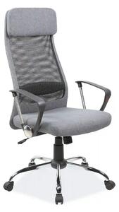 Scaun de birou Q-345, gri, stofa mesh/metal/plastic, 62x49x118/128 cm