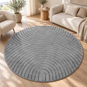 Covor Rotund VivaDeco Art V2, D200 cm, Silver, 100% Polipropilena, Fir 8 mm, 1900 g/mp, OEKO-TEX Standard 100