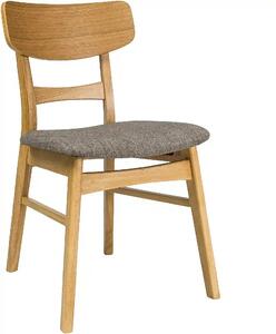 Scaun bucatarie stil scandinav CD61, gri/stejar, stofa clasica/lemn, 4