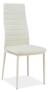 Scaun tapitat H261 BIS, crem, piele ecologica/metal, 40X38X96 cm