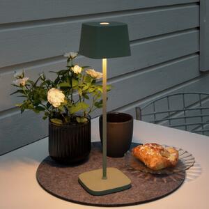Konstsmide Lampă de masă LED Capri exterior, verde-gri, reglabil, Verde, Camera de zi / sufragerie, Metal, Modern