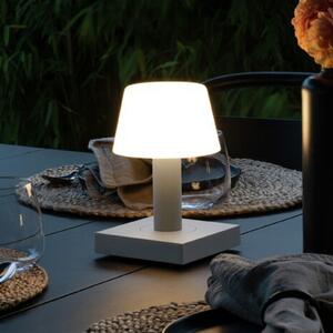 Konstsmide Lampă de masă LED Monaco exterior, acumulator, alb, reglabil, Alb, Metal, Modern