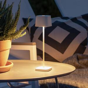 Konstsmide Lampă de masă LED Capri-Mini exterior, alb, reglabil, Alb, Camera de zi / sufragerie, Metal, Modern