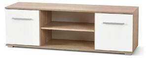 Comoda TV LIMA, alb/stejar sonoma, PAL laminat, 137x40x44 cm