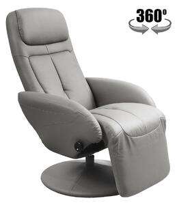 Fotoliu OPTIMA, gri, piele ecologica/PVC, 77x80/139x84/101 cm