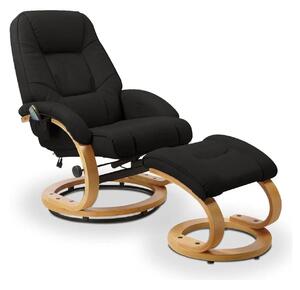 Fotoliu recliner MATADOR, piele ecologica neagra, 71x76x103 cm