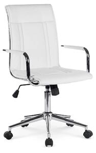 Scaun de birou PORTO 2, alb, piele ecologica, 53x57x97/107 cm