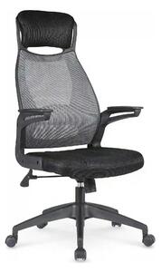 Scaun de birou SOLARIS, negru/gri, stofa mesh/metal/plastic, 58x62x116