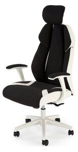 Scaun de birou CHRONO, negru/alb, stofa/piele ecologica, 65x70x120/128