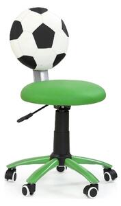 Scaun de birou pentru copii GOL, verde/alb/negru, piele ecologica, 39x