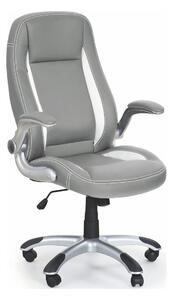 Scaun gaming SATURN, gri, piele ecologica perforata, 67x65x112/120 cm