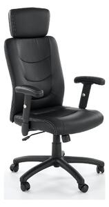 Scaun de birou STILO, negru, piele ecologica, 66x62x116/125 cm