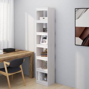 Bibliotecă/Separator cameră, alb, 40x30x199 cm, lemn masiv pin