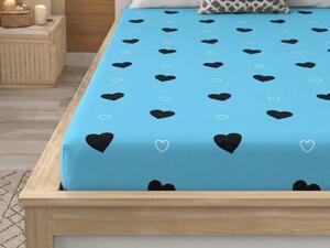 Cearsaf din microfibra CORAZON albastru 90x200 cm