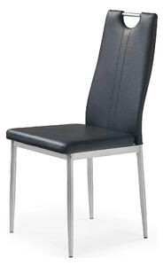 Scaune dining K202, negru/crom, piele ecologica/metal, 44X54X97 CM