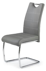 Scaun tapitat piele ecologica K211, gri/crom, 42x60x97 cm