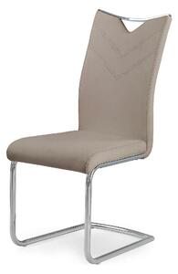Scaune bucatarie inox K224, cappuccino/crom, piele ecologica/metal, 44