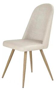 Scaun bucatarie tapitat K214, crem/stejar miere, piele ecologica/metal