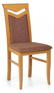 Scaun tapitat Citrone, maro/arin, stofa clasica/lemn de fag, 44X43X96
