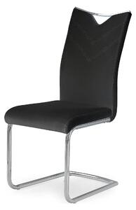Scaun tapitat K224, negru/crom, piele ecologica/metal, 44X54X100 CM