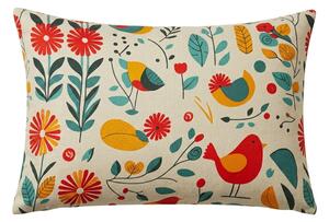 Husa decorativa pentru perna RETRO BIRD 50x70 cm, colorat