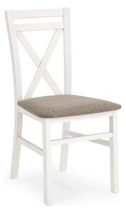Scaun living Dariusz, bej/alb, stofa clasica/lemn, 45X43X90 CM