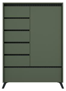 KONDELA Comodă, verde smoke/negru, LONGY REG1D5S1K