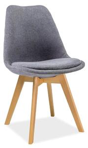 Scaun DIOR, gri/stejar, stofa/lemn, 49x41x83 cm
