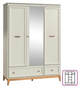 KONDELA Dulap, caşmir crem/stejar, VENDY W-15