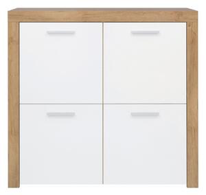 Comoda BALDER KOM4D, alb/stejar, PAL, 104x39x99 cm
