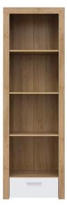 Biblioteca BALDER, stejar rivierra/alb, PAL, 62x39x192 cm