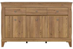 Comoda BERGEN KOM3D3S, stejar auriu, PAL, 156x47x98 cm