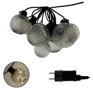 Ghirlandă luminoasă LED decorativă pentru exterior 10xLED/0,15W/230V 6,8 m IP44 negru/fumuriu