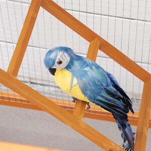 Cotet PawHut pentru Păsări din Lemn cu Tavă Extensibilă și 2 Uși, Portocaliu, Ideal pentru Curtea Exterioară 68cmx63cmx165cm | Aosom Romania