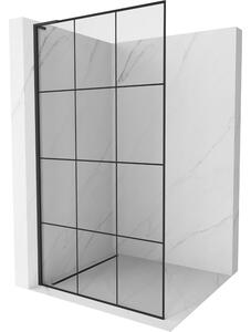 Mexen Kioto L, paravan de dus walk-in 110 x 200 cm, 8 mm sticla transparenta model negru, profil negru, 800-110-103-70-77
